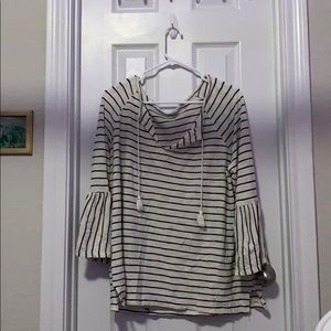 Striped V neck